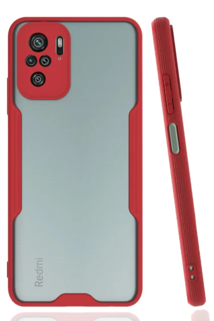 Uray store Xiaomi Redmi Note 10 Kılıf Platin Silikon - Kırmızı