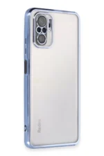 Uray store Xiaomi Redmi Note 10 Kılıf Razer Lensli Silikon - Açık Mavi