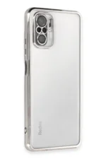 Uray store Xiaomi Redmi Note 10 Kılıf Razer Lensli Silikon - Gümüş