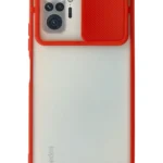 Uray store Xiaomi Redmi Note 10 Pro Kılıf Palm Buzlu Kamera Sürgülü Silikon - Kırmızı
