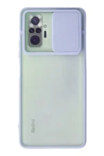 Uray store Xiaomi Redmi Note 10 Pro Kılıf Palm Buzlu Kamera Sürgülü Silikon - Lila