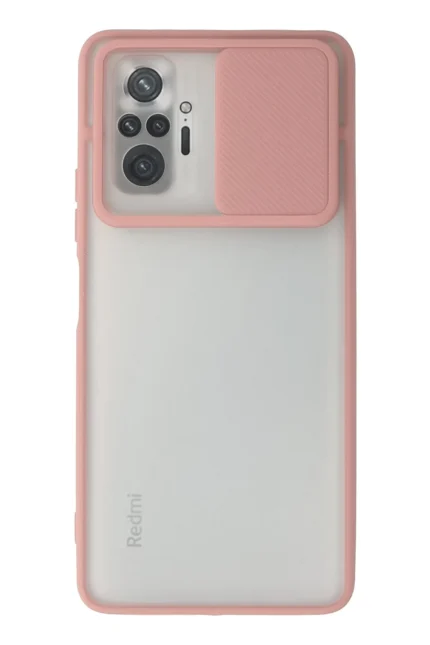 Uray store Xiaomi Redmi Note 10 Pro Kılıf Palm Buzlu Kamera Sürgülü Silikon - Pembe