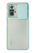 Uray store Xiaomi Redmi Note 10 Pro Kılıf Palm Buzlu Kamera Sürgülü Silikon - Turkuaz