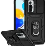Uray store Xiaomi Redmi Note 10 Pro Kılıf Pars Lens Yüzüklü Silikon - Siyah
