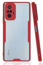 Uray store Xiaomi Redmi Note 10 Pro Kılıf Platin Silikon - Kırmızı