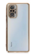 Uray store Xiaomi Redmi Note 10 Pro Kılıf Razer Lensli Silikon - Gold - Görsel 2