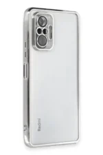 Uray store Xiaomi Redmi Note 10 Pro Kılıf Razer Lensli Silikon - Gümüş
