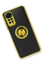 Uray store Xiaomi Redmi Note 11 Kılıf Montreal Yüzüklü Silikon Kapak - Sarı - Görsel 2