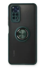 Uray store Xiaomi Redmi Note 11 Kılıf Montreal Yüzüklü Silikon Kapak - Yeşil