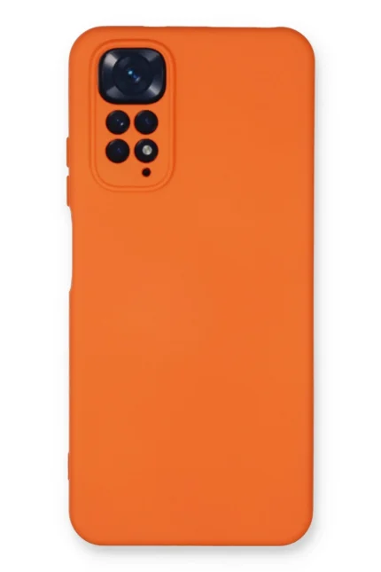Uray store Xiaomi Redmi Note 11 Kılıf Nano içi Kadife Silikon - Turuncu