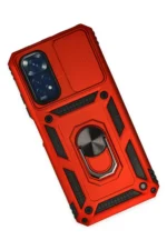 Uray store Xiaomi Redmi Note 11 Kılıf Pars Lens Yüzüklü Silikon - Kırmızı - Görsel 2