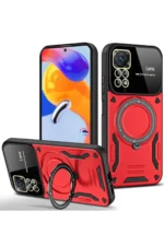 Uray store Xiaomi Redmi Note 11 Pro Kılıf Joy Lens Standlı Kapak - Kırmızı