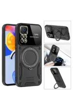 Uray store Xiaomi Redmi Note 11 Pro Kılıf Joy Lens Standlı Kapak - Kırmızı - Görsel 3