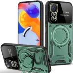 Uray store Xiaomi Redmi Note 11 Pro Kılıf Joy Lens Standlı Kapak - Koyu Yeşil