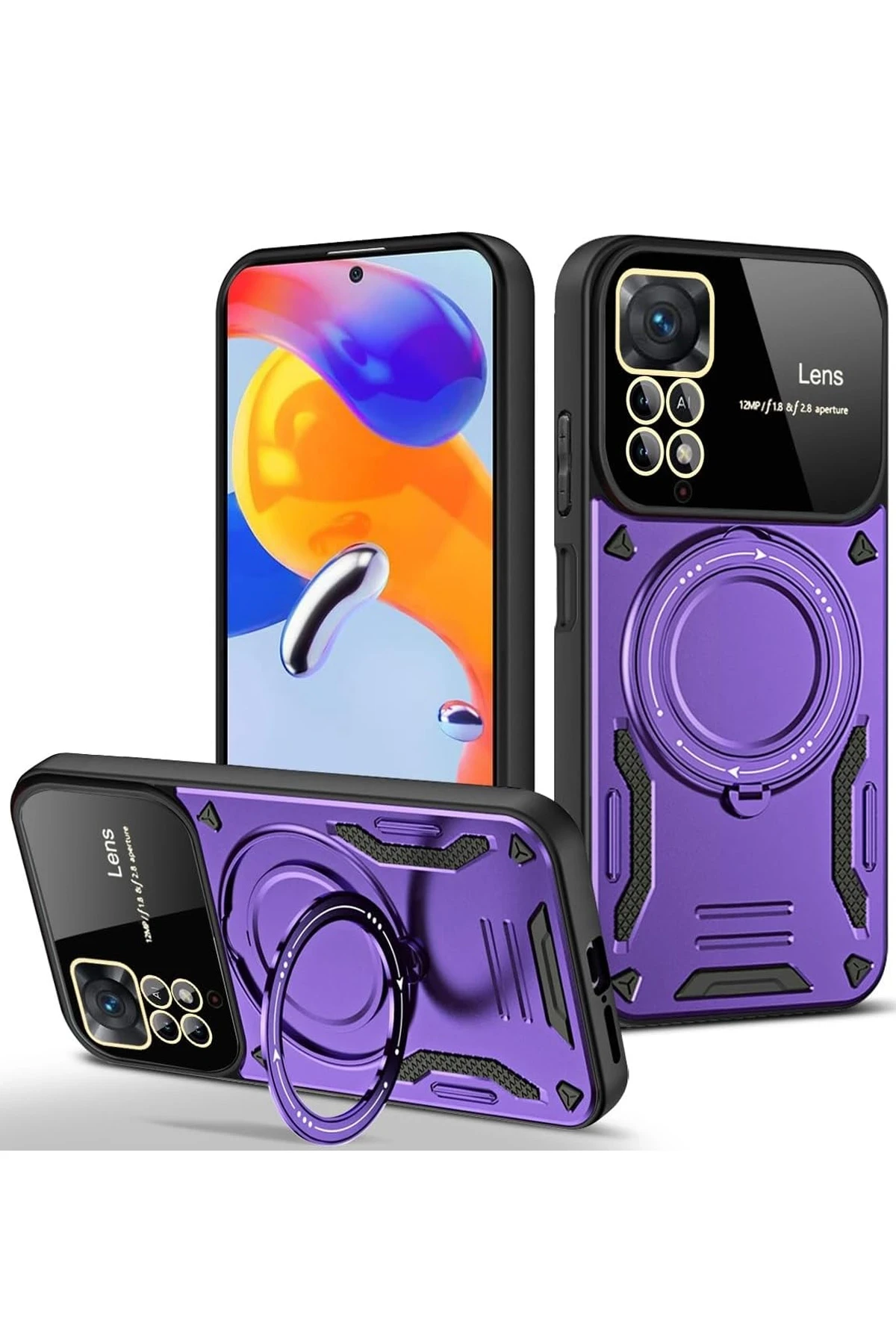 newface-xiaomi-redmi-note-11-pro-kilif-joy-lens-standli-kapak-mor-default Uray store Xiaomi Redmi Note 11 Pro Kılıf Joy Lens Standlı Kapak - Mor - Görsel 1