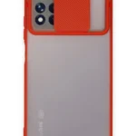Uray store Xiaomi Redmi Note 11 Pro Plus 5G Kılıf Palm Buzlu Kamera Sürgülü Silikon - Kırmızı