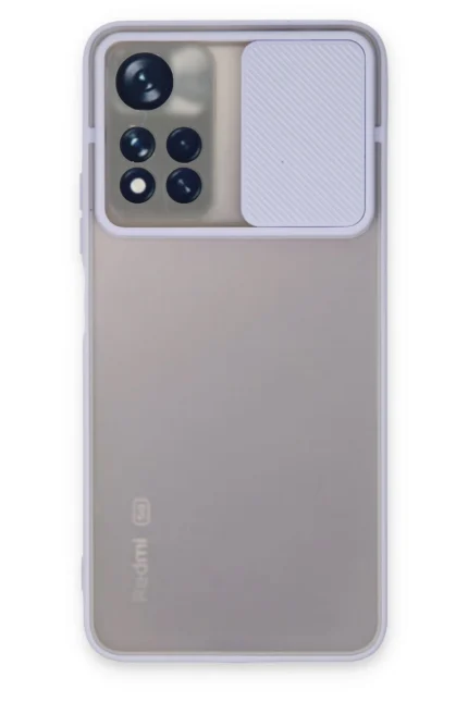 Uray store Xiaomi Redmi Note 11 Pro Plus 5G Kılıf Palm Buzlu Kamera Sürgülü Silikon - Lila