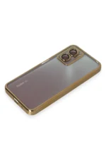 Uray store Xiaomi Redmi Note 11E Kılıf Razer Lensli Silikon - Gold - Görsel 4