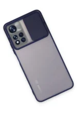 Uray store Xiaomi Redmi Note 11T Kılıf Palm Buzlu Kamera Sürgülü Silikon - Lacivert - Görsel 2