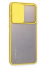 Uray store Xiaomi Redmi Note 11T Kılıf Palm Buzlu Kamera Sürgülü Silikon - Sarı - Görsel 2