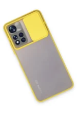 Uray store Xiaomi Redmi Note 11T Kılıf Palm Buzlu Kamera Sürgülü Silikon - Sarı - Görsel 3