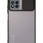 Uray store Xiaomi Redmi Note 11T Kılıf Palm Buzlu Kamera Sürgülü Silikon - Siyah