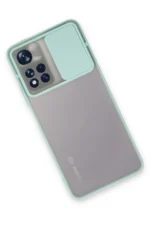 Uray store Xiaomi Redmi Note 11T Kılıf Palm Buzlu Kamera Sürgülü Silikon - Turkuaz - Görsel 3