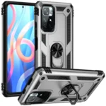 Uray store Xiaomi Redmi Note 11T Kılıf Sofya Yüzüklü Silikon Kapak - Gümüş