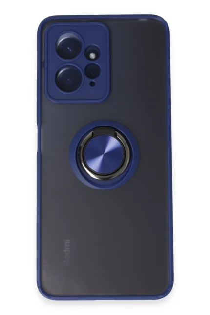 Uray store Xiaomi Redmi Note 12 4G Kılıf Montreal Yüzüklü Silikon Kapak - Lacivert