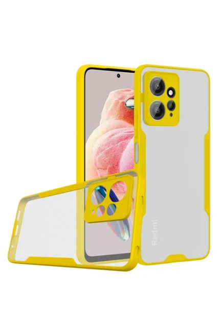 Uray store Xiaomi Redmi Note 12 4G Kılıf Platin Silikon - Sarı