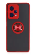 Uray store Xiaomi Redmi Note 12 5G Kılıf Montreal Yüzüklü Silikon Kapak - Kırmızı