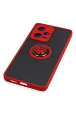 Uray store Xiaomi Redmi Note 12 5G Kılıf Montreal Yüzüklü Silikon Kapak - Kırmızı - Görsel 5