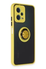 Uray store Xiaomi Redmi Note 12 5G Kılıf Montreal Yüzüklü Silikon Kapak - Sarı - Görsel 3