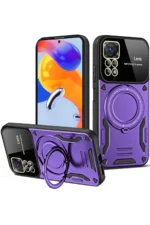 Uray store Xiaomi Redmi Note 12 Pro 4G Kılıf Joy Lens Standlı Kapak - Mor