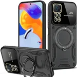 Uray store Xiaomi Redmi Note 12 Pro 4G Kılıf Joy Lens Standlı Kapak - Siyah