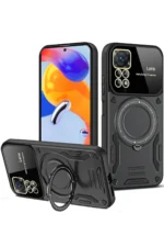Uray store Xiaomi Redmi Note 12 Pro 4G Kılıf Joy Lens Standlı Kapak - Siyah