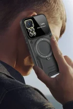 Uray store Xiaomi Redmi Note 12 Pro 4G Kılıf Joy Lens Standlı Kapak - Siyah - Görsel 3