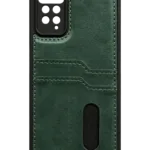 Uray store Xiaomi Redmi Note 12 Pro 4G Kılıf Sara Kartvizitli Deri Kılıf - Koyu Yeşil