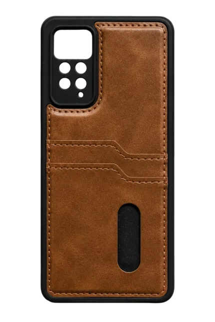 Uray store Xiaomi Redmi Note 12 Pro 4G Kılıf Sara Kartvizitli Deri Kılıf - Taba