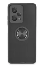 Uray store Xiaomi Poco X5 Pro 5G Kılıf Montreal Yüzüklü Silikon Kapak - Siyah