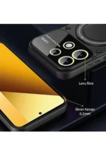 Uray store Xiaomi Redmi Note 13 4G Kılıf Joy Lens Standlı Kapak - Kırmızı - Görsel 3