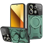 Uray store Xiaomi Redmi Note 13 4G Kılıf Joy Lens Standlı Kapak - Koyu Yeşil