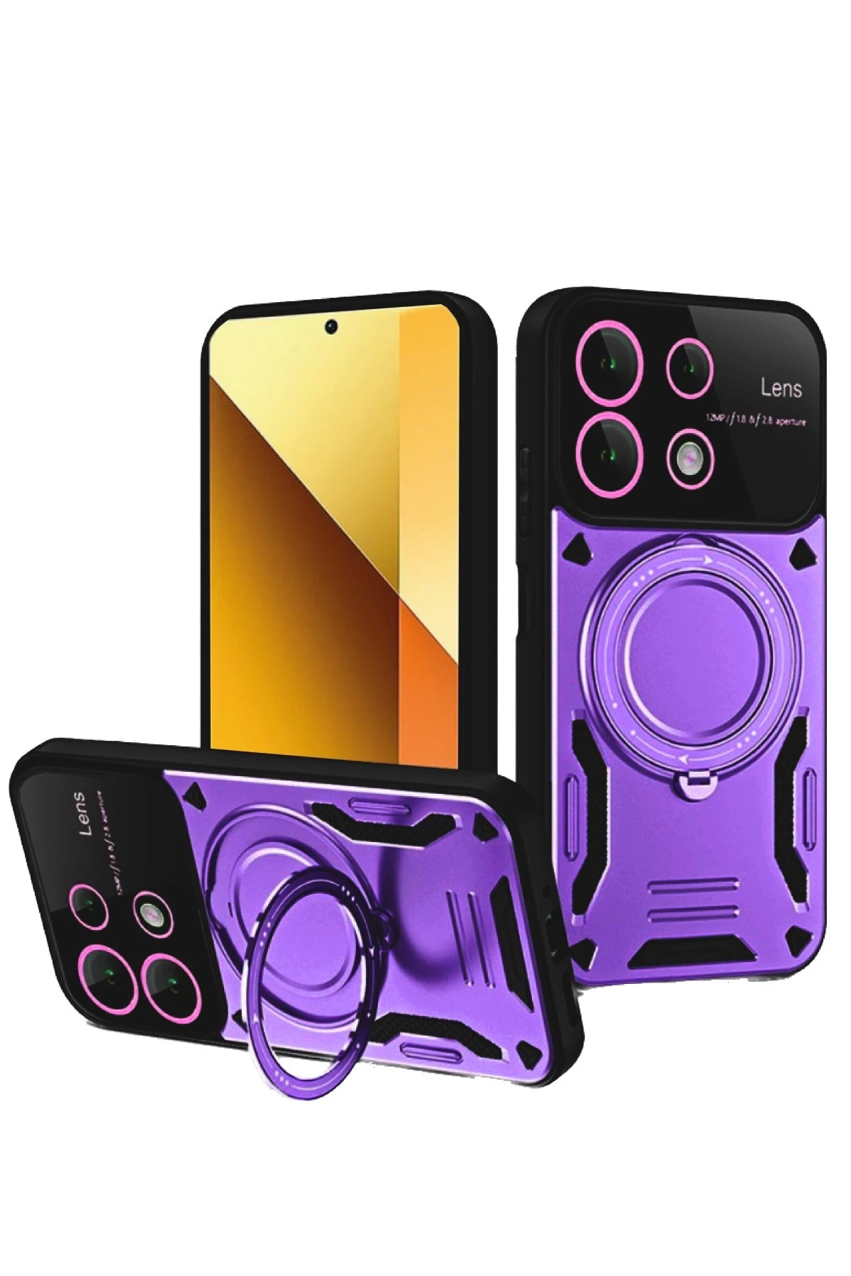 newface-xiaomi-redmi-note-13-4g-kilif-joy-lens-standli-kapak-mor-default Uray store Xiaomi Redmi Note 13 4G Kılıf Joy Lens Standlı Kapak - Mor - Görsel 1