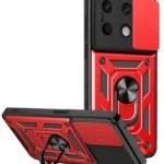 Uray store Xiaomi Redmi Note 13 4G Kılıf Pars Lens Yüzüklü Silikon - Kırmızı