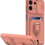 Uray store Xiaomi Redmi Note 13 4G Kılıf Zuma Kartvizitli Yüzüklü Silikon - Pembe