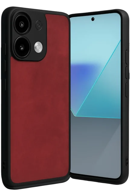 Uray store Xiaomi Redmi Note 13 Pro 4G Kılıf Aras Deri Kapak - Kırmızı