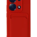 Uray store Xiaomi Redmi Note 13 Pro 4G Kılıf Kelvin Kartvizitli Silikon - Kırmızı