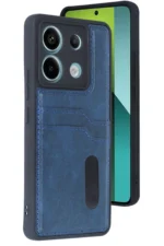 Uray store Xiaomi Redmi Note 13 Pro 4G Kılıf Sara Kartvizitli Deri Kılıf - Lacivert