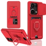 Uray store Xiaomi Redmi Note 13 Pro 4G Kılıf Zuma Kartvizitli Yüzüklü Silikon - Kırmızı