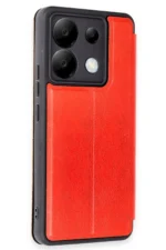 Uray store Xiaomi Redmi Note 13 Pro 5G Kılıf Flip Cover - Kırmızı - Görsel 2